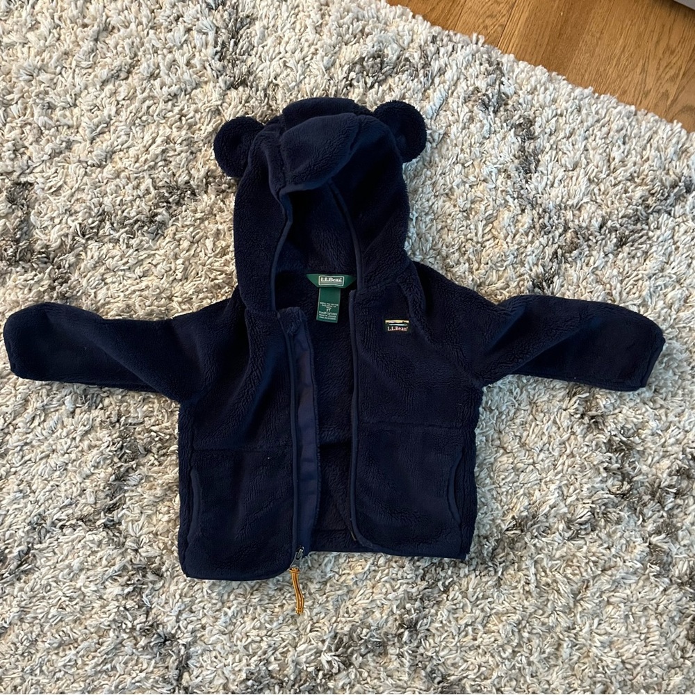 L.L. Bean Navy Kids Jacket with Bear Ears